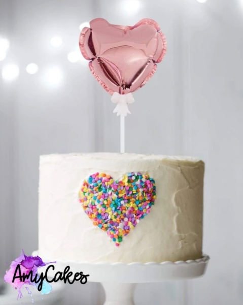 Cake Topper - Folien Ballon Herz - Rose Gold
